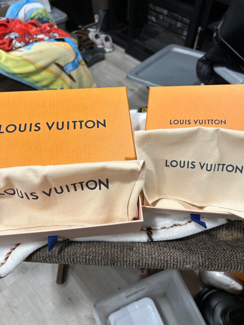 Louis Vuitton Orange Boxes with Beige Dust Bags